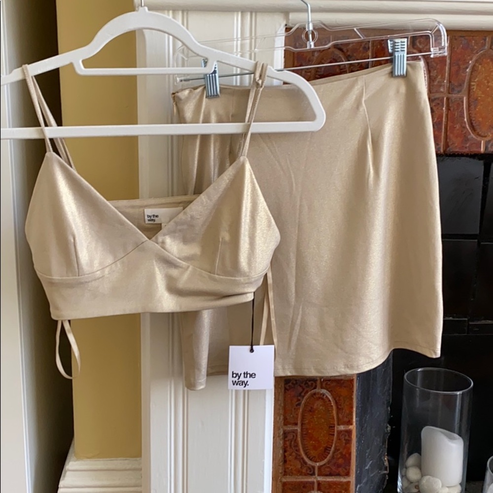 By the way gold skirt/top set